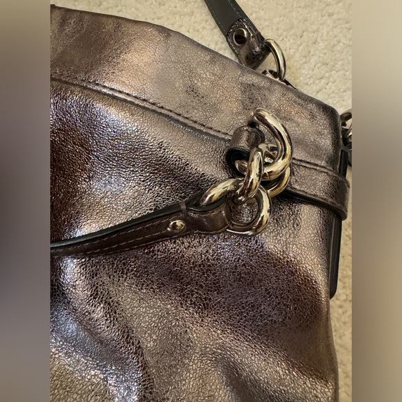 Coach Brooke Convertible Pewter Silver Metallic Shoulder Bag like new - Picture 16 of 16